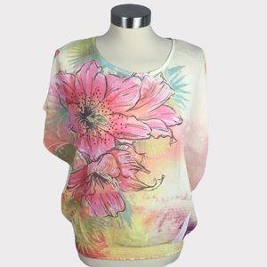 Maurices Pink Floral Blouse